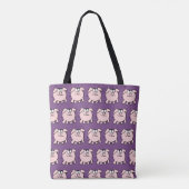 Grappig 2 Cartoon Pig Monogram Kies Kleur Canvas t Draagtas (Achterkant)