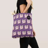 Grappig 2 Cartoon Pig Monogram Kies Kleur Canvas t Draagtas (Dichtbij)