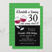 Grappig 30e verjaardag wijnfeest kaart (Voorkant / Achterkant)