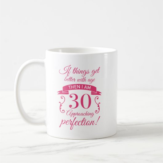 Grappig 30th Birthday 'Perfection' Koffiemok (Links)