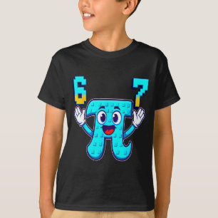 Grappig 3.14 6 7 meme wiskunde nerd genz brainrot t-shirt