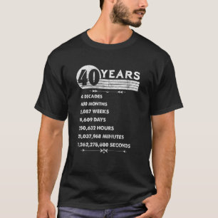 Grappig 40 jaar 40-jarig 'Birthday'-ontwerp T-shirt