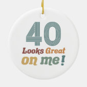 Grappig  40e verjaardag keramisch ornament (Achterkant)
