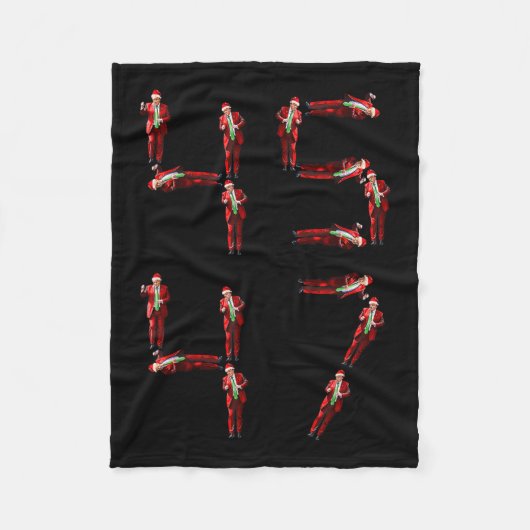 Grappig 45 47 Trump Dans Kerstman Kerstmis Fleece Deken (Voorkant)