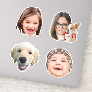 Grappig 4 Foto's Custom-Cut Vinyl Sticker