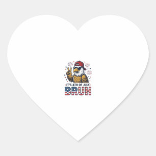 Grappig 4 juli Adelaar Bruh Patriottisch Shirt Ont Hart Sticker