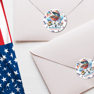 Grappig 4 juli BBQ Party uitnodiging Ronde Sticker