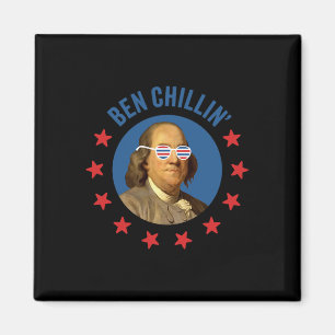 Grappig 4 juli - Ben Chillin' - Hip Ben Frankli Magneet