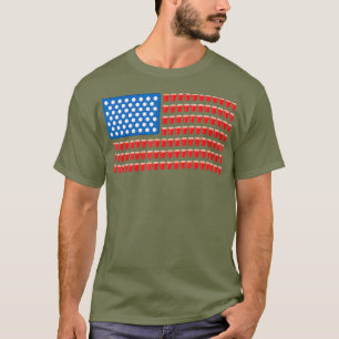 Grappig 4 juli Bier Pong Amerikaanse vlag T-shirt