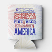 Grappig 4 juli Bier Vuurwerk | Onafhankelijkheid Blikjeskoeler (Achterkant)