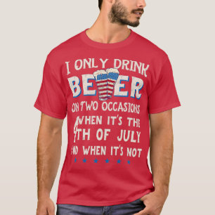 Grappig 4 juli Bierfeest met Amerikaanse vlag T-shirt