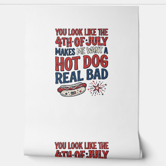 Grappig 4 juli Hot Dog Patriottisch Shirt Ontwerp_ Behang