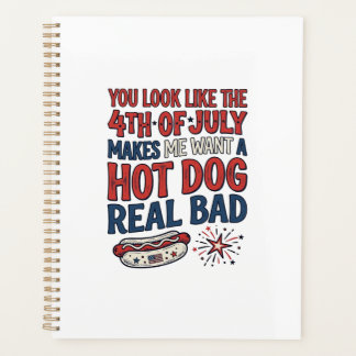 Grappig 4 juli Hot Dog Patriottisch Shirt Ontwerp_ Planner