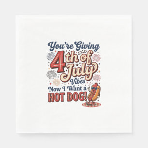 Grappig 4 juli Hot Dog Vintage Shirt Ontwerp_1 Servet