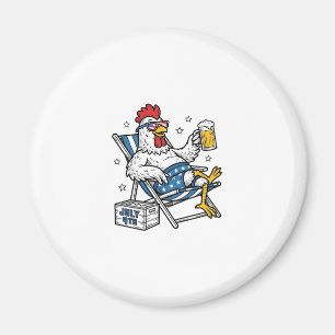 Grappig 4 juli Kip Bier Patriottisch Shirt Ontwerp Magneet