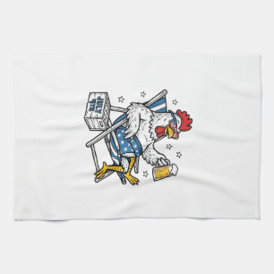 Grappig 4 juli kip bier patriottisch shirt ontwerp theedoek