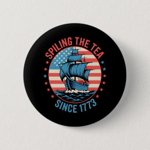 Grappig 4 juli morsen van de thee sinds 1773 Vier Ronde Button 5,7 Cm