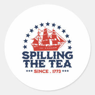 Grappig 4 juli morsen van de thee sinds 1773 Vier Ronde Sticker