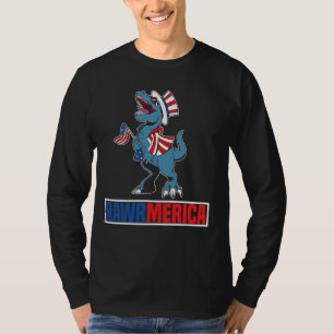 Grappig 4 juli Rawrmerica Kinder Amerikaan T-shirt
