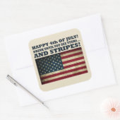 Grappig 4 juli vierkante sticker (Envelop)