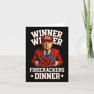 Grappig 4 juli winnaar Firecrackers Dinne Kaart