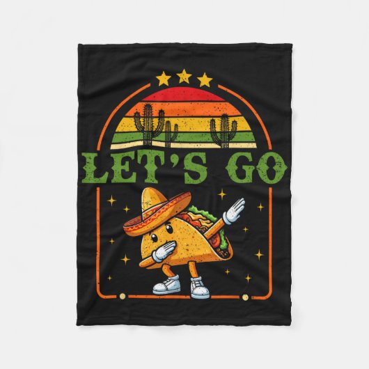 Grappig 4th of July Patriottisch Dabbing Taco Meme Fleece Deken (Voorkant)