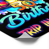 Grappig 50 jaar oude waarschuwing 50ste verjaardag poster (Hoek)