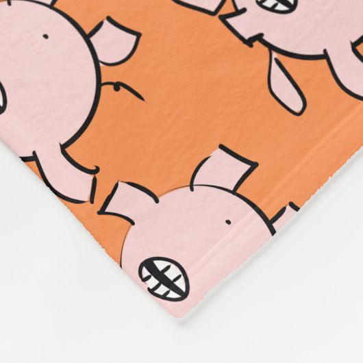 Grappig 5 Cartoon illustratievarken Kies kleur FB Fleece Deken (Hoek)