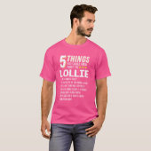 Grappig 5 Dingen Oma Lollie Gift Idee T-shirt (Voorkant volledig)