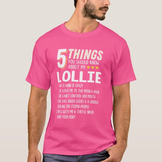 Grappig 5 Dingen Oma Lollie Gift Idee T-shirt (Voorkant)