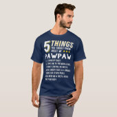 Grappig 5 Dingen opa pawpaw Crazy Gift Idee T-shirt (Voorkant volledig)