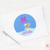 Grappig 60ste verjaardagscitaat ronde sticker (Envelop)