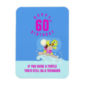 Grappig 60ste verjaardagskaartschildpad magneet (Verticaal)
