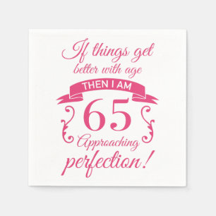 Grappig 65th Birthday 'Perfection' Servet