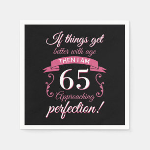 Grappig 65th Birthday 'Perfection' Servet