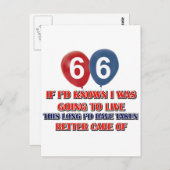 Grappig 66 jaar oud verjaardagscadeau briefkaart (Voorkant / Achterkant)