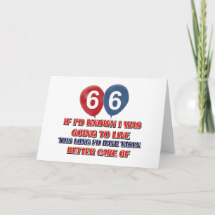 Grappig 66 jaar oud verjaardagscadeau kaart