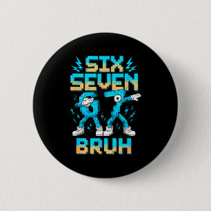 Grappig 67 Dab Zes Zeven Burh Kerstmis 6 7 Dabben Ronde Button 5,7 Cm