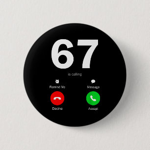 Grappig 67 Is Bellen 6-7 Meme Zes Zeven 6 7 Gen Al Ronde Button 5,7 Cm