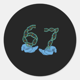 Grappig 67 Nummer Meme DNA-replicatie Moleculaire Ronde Sticker