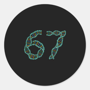 Grappig 67 Nummer Meme DNA-replicatie Moleculaire Ronde Sticker