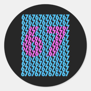 Grappig 67 Verborgen 6 7 Meme Middelbare School 6 Ronde Sticker
