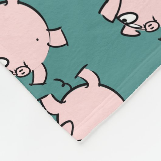 Grappig 6 Cartoon illustratievarken Kies kleur FB Fleece Deken (Hoek)