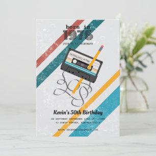 Grappig 70s Retro Cassetteband 50e Verjaardag 1976 Kaart