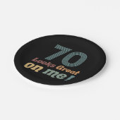 Grappig 70ste verjaardag papieren bordje (Gekanteld)