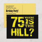Grappig 75e verjaardag Save the Date V01G Aankondigingskaart (Voorkant / Achterkant)