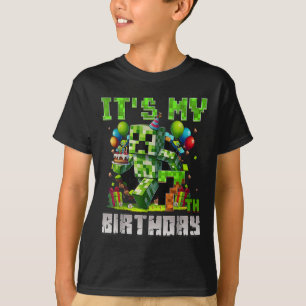 Grappig 7 jaar oude 7e verjaardag Pixel Art Gamer  T-shirt