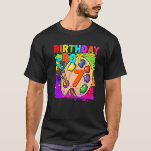 Grappig 7e verjaardag Jongen Kunst Schilderen B-Da T-shirt