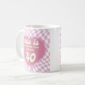 Grappig 80e verjaardag Quote Tweede keer draaien F Koffiemok (Voorkant links)