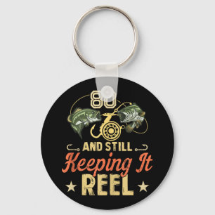 Grappig 80ste verjaardag Gevist Shirt voor mannen  Sleutelhanger